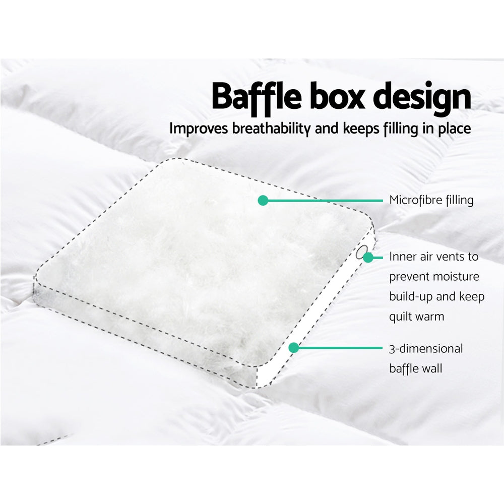 Giselle Queen Mattress Topper Pillowtop 1000GSM Microfibre Filling Protector Chez Guru