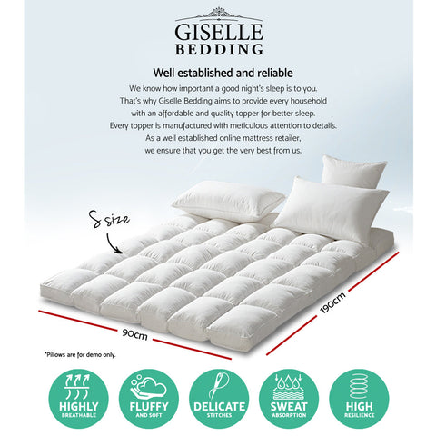 Giselle Bedding Mattress Topper Pillowtop Protector Pad Single Chez Guru