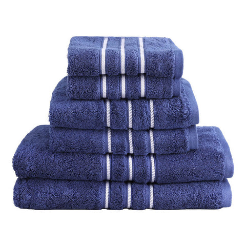 6 Pack Bath Towels Set Cotton Towel Navy Chez Guru