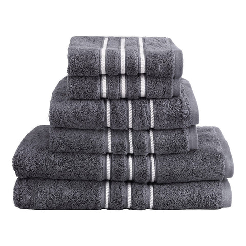 6 Pack Bath Towels Set Cotton Towel Grey Chez Guru