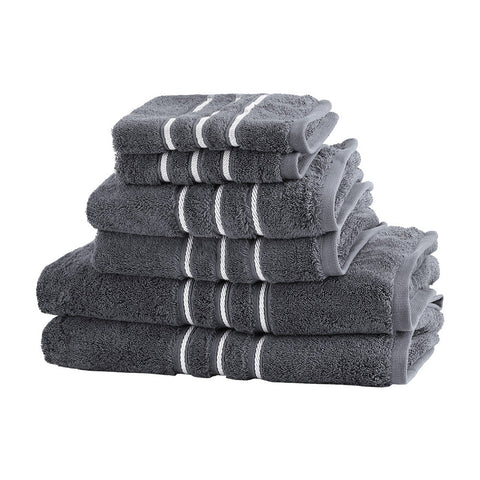 6 Pack Bath Towels Set Cotton Towel Grey Chez Guru