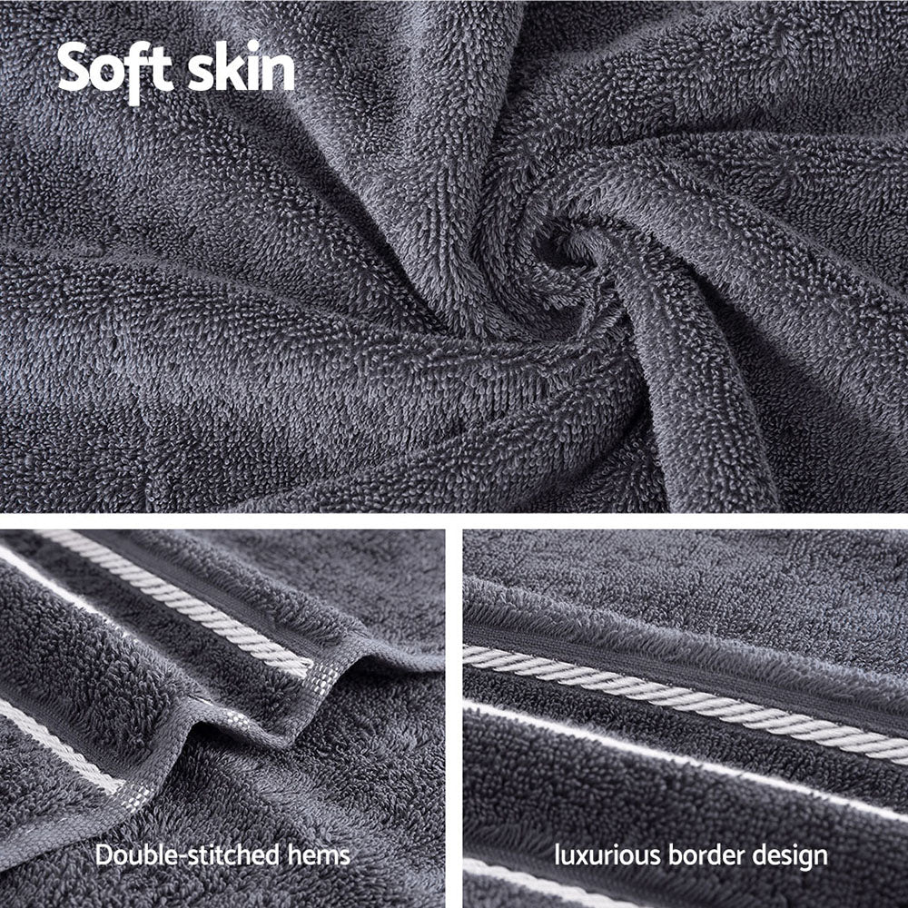 6 Pack Bath Towels Set Cotton Towel Grey Chez Guru
