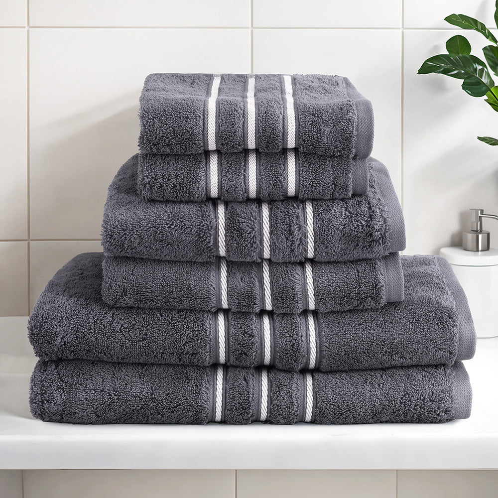 6 Pack Bath Towels Set Cotton Towel Grey Chez Guru
