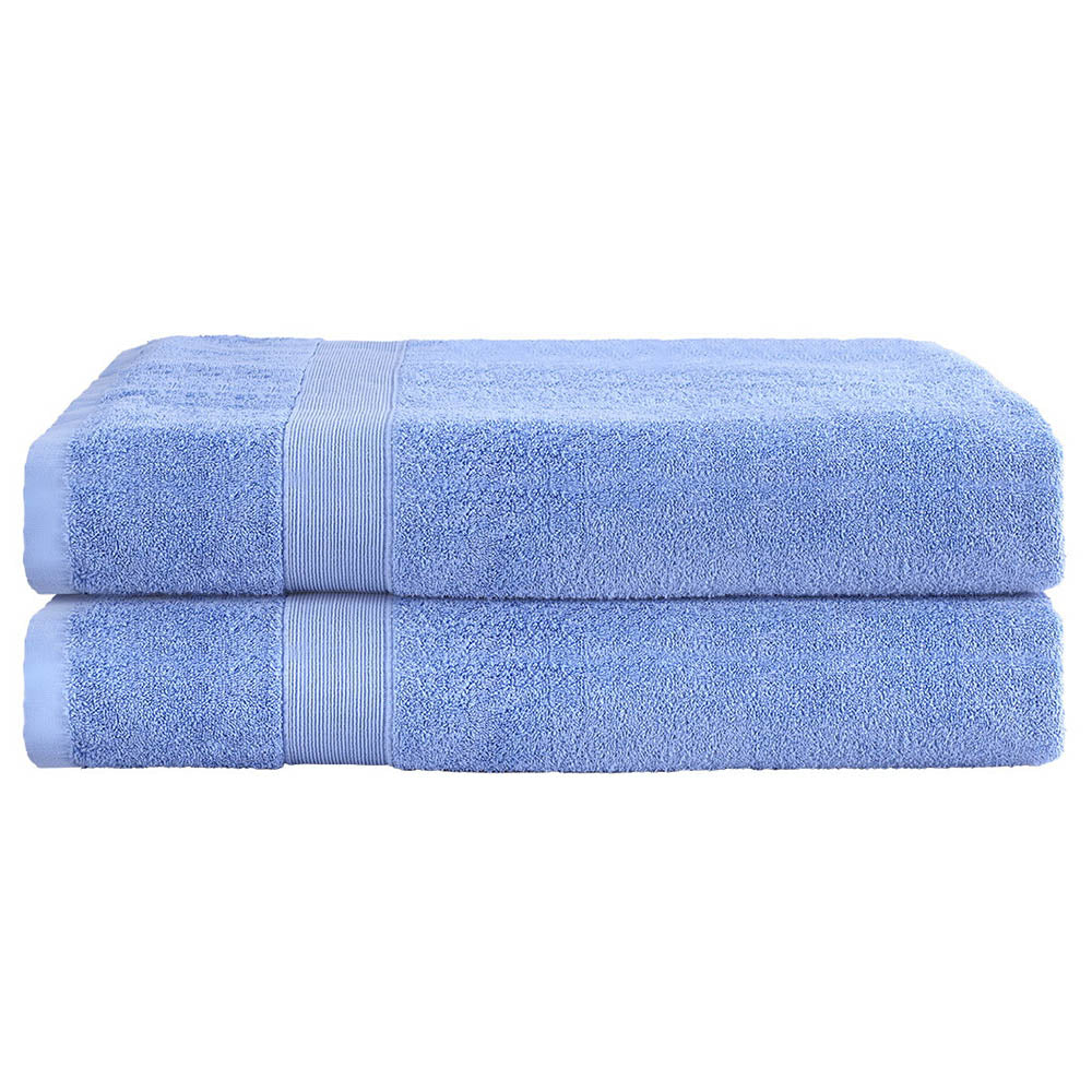 2 Pack Bath Sheets Set Cotton Extra Large Towel Blue Chez Guru