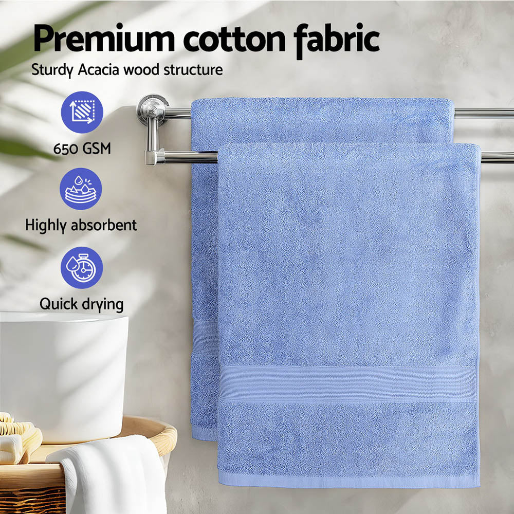 2 Pack Bath Sheets Set Cotton Extra Large Towel Blue Chez Guru