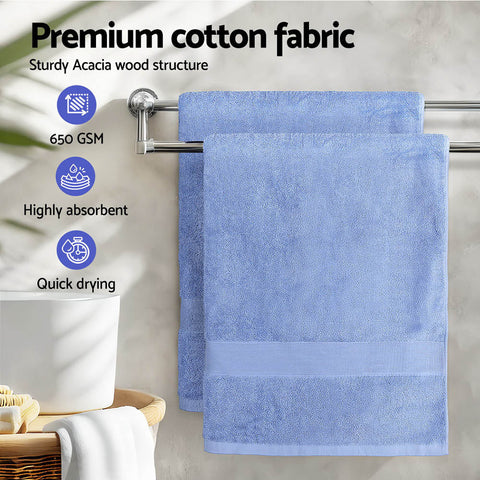 2 Pack Bath Sheets Set Cotton Extra Large Towel Blue Chez Guru