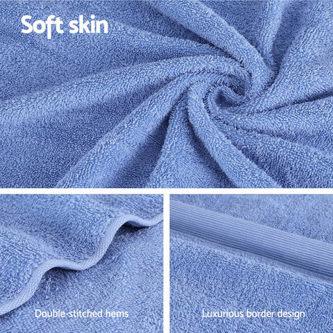 2 Pack Bath Sheets Set Cotton Extra Large Towel Blue Chez Guru