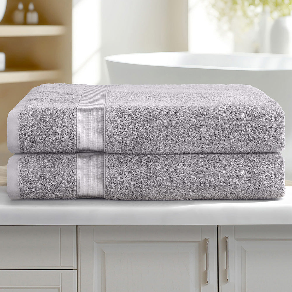 2 Pack Bath Sheets Set Cotton Extra Large Towel Grey Chez Guru