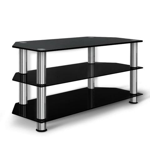 Artiss TV Stand 3 Tiers Storage Shelf Rack Tempered Glass Entertainment Unit Chez Guru