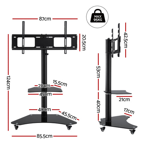 Artiss 40-100" TV Stand Mount Bracket Universal Adjustable Height with Wheels