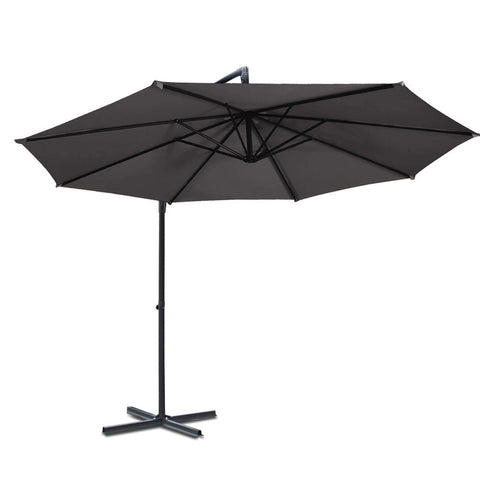 Instahut 3m Outdoor Umbrella Cantilever Beach Garden Patio Charcoal Chez Guru