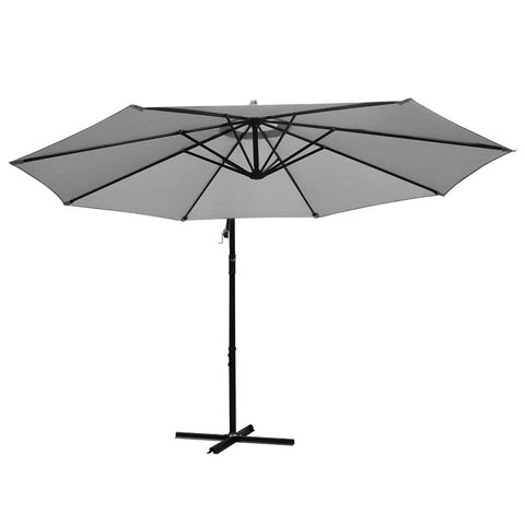 Instahut 3m Outdoor Umbrella Cantilever Beach Garden Patio Grey Chez Guru