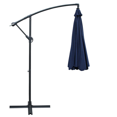 Instahut 3m Outdoor Umbrella Cantilever Garden Beach Patio Navy Chez Guru