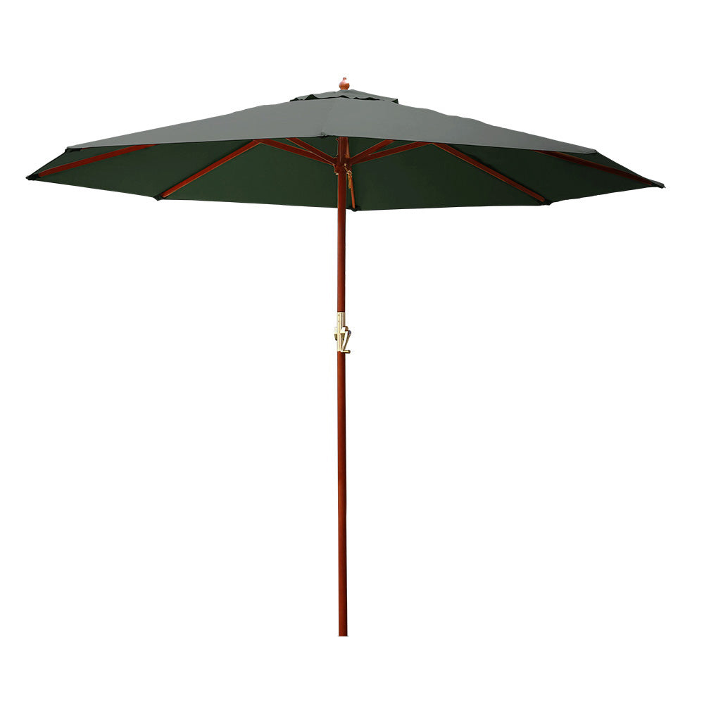 Instahut 3m Outdoor Umbrella Pole Umbrellas Beach Garden Sun Stand Patio Charcoal Chez Guru