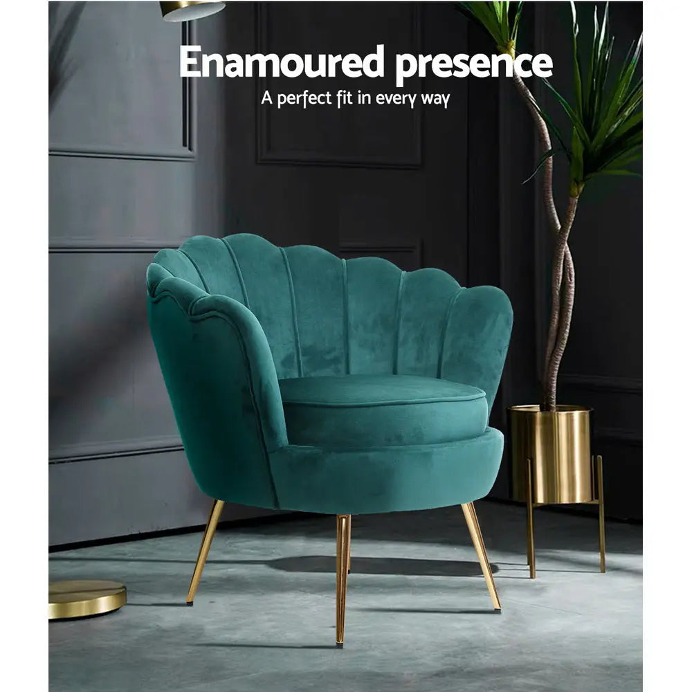 Artiss Armchair Velvet Green Callista - Chez Guru