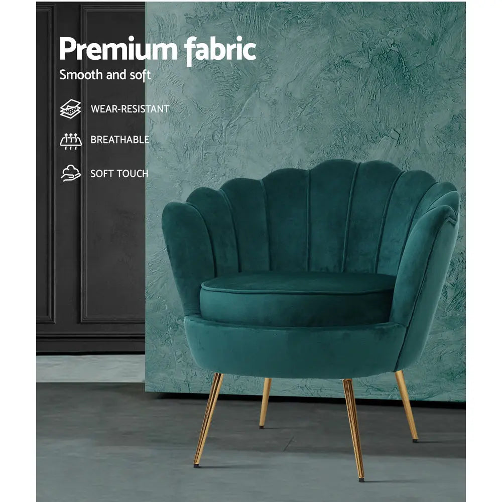 Artiss Armchair Velvet Green Callista - Chez Guru