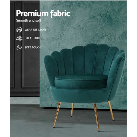 Artiss Armchair Velvet Green Callista - Chez Guru