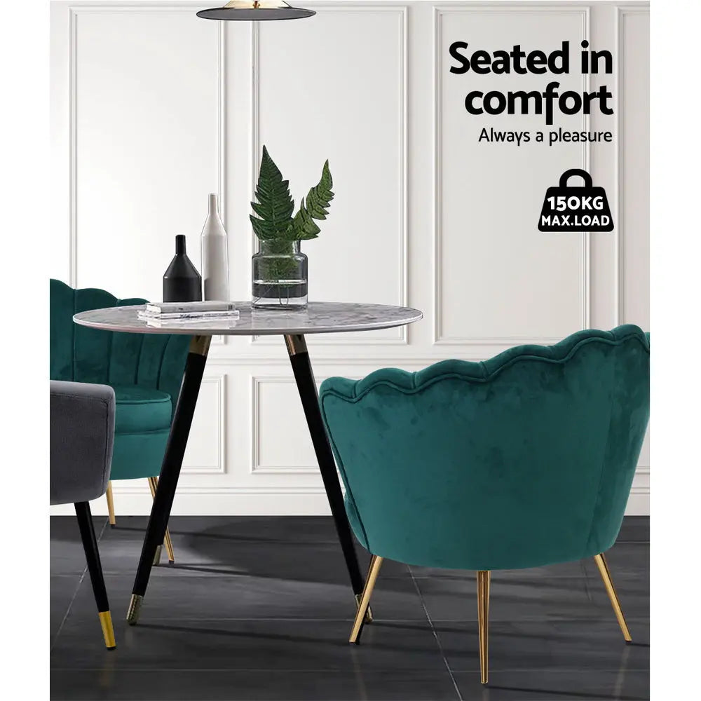 Artiss Armchair Velvet Green Callista - Chez Guru
