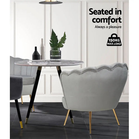 Artiss Armchair Velvet Grey Callista - Chez Guru