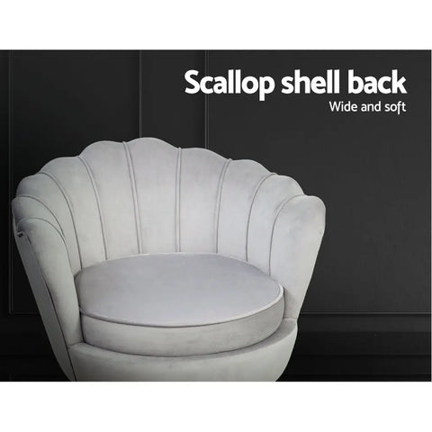 Artiss Armchair Velvet Grey Callista - Chez Guru