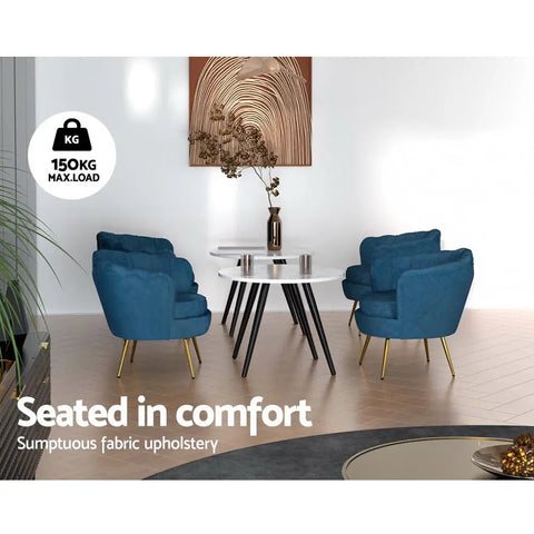 Artiss Armchair Velvet Blue Callista - Chez Guru
