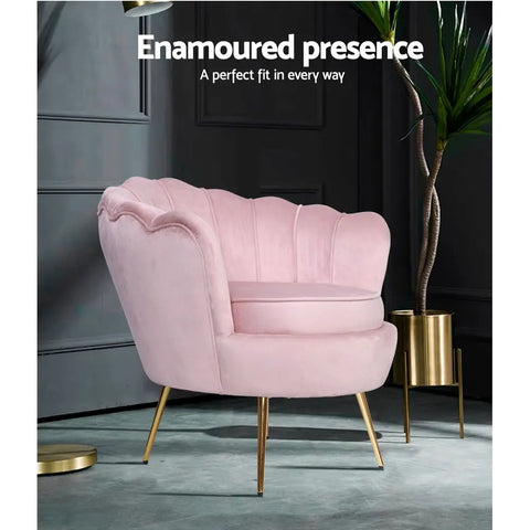 Artiss Armchair Velvet Pink Callista - Chez Guru