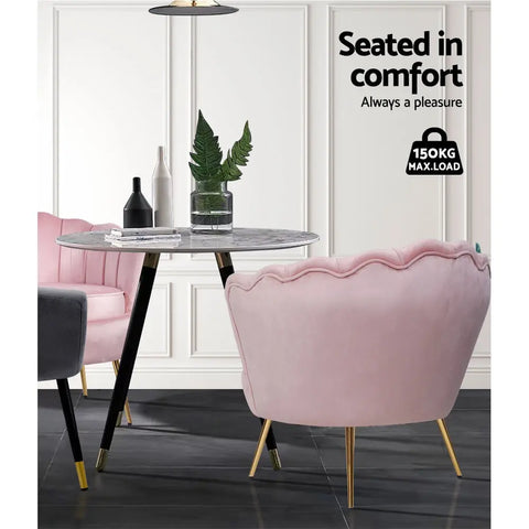Artiss Armchair Velvet Pink Callista - Chez Guru