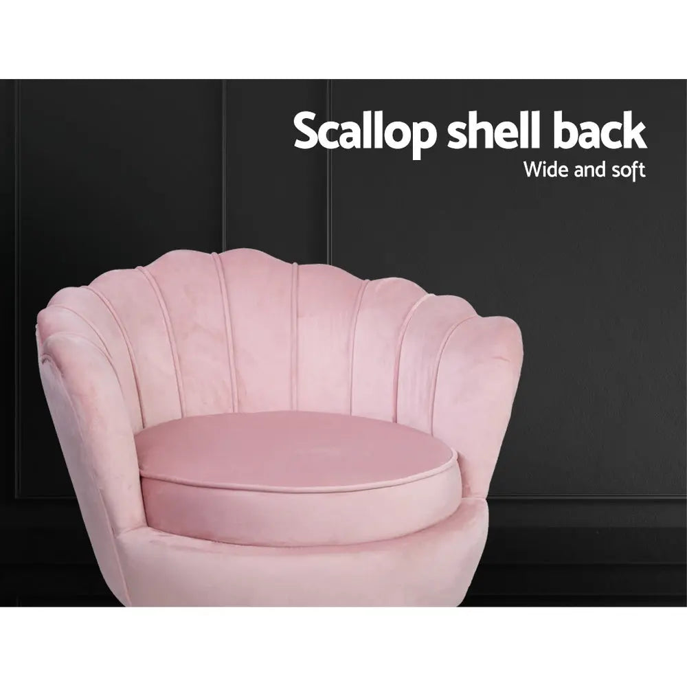 Artiss Armchair Velvet Pink Callista - Chez Guru
