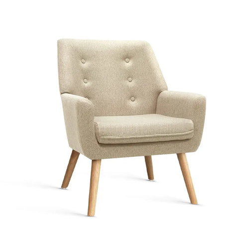 Artiss Armchair Linen Fabric Anne Beige - Chez Guru