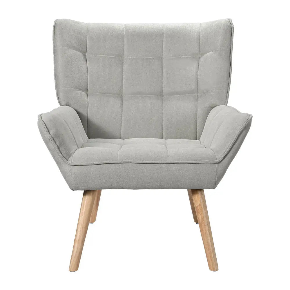 Artiss Armchair Lounge Chair Accent Chairs Sofa Linen Fabric Cushion Seat Grey - Chez Guru