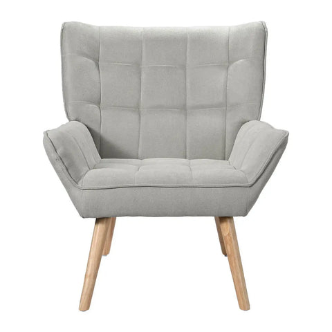 Artiss Armchair Lounge Chair Accent Chairs Sofa Linen Fabric Cushion Seat Grey - Chez Guru