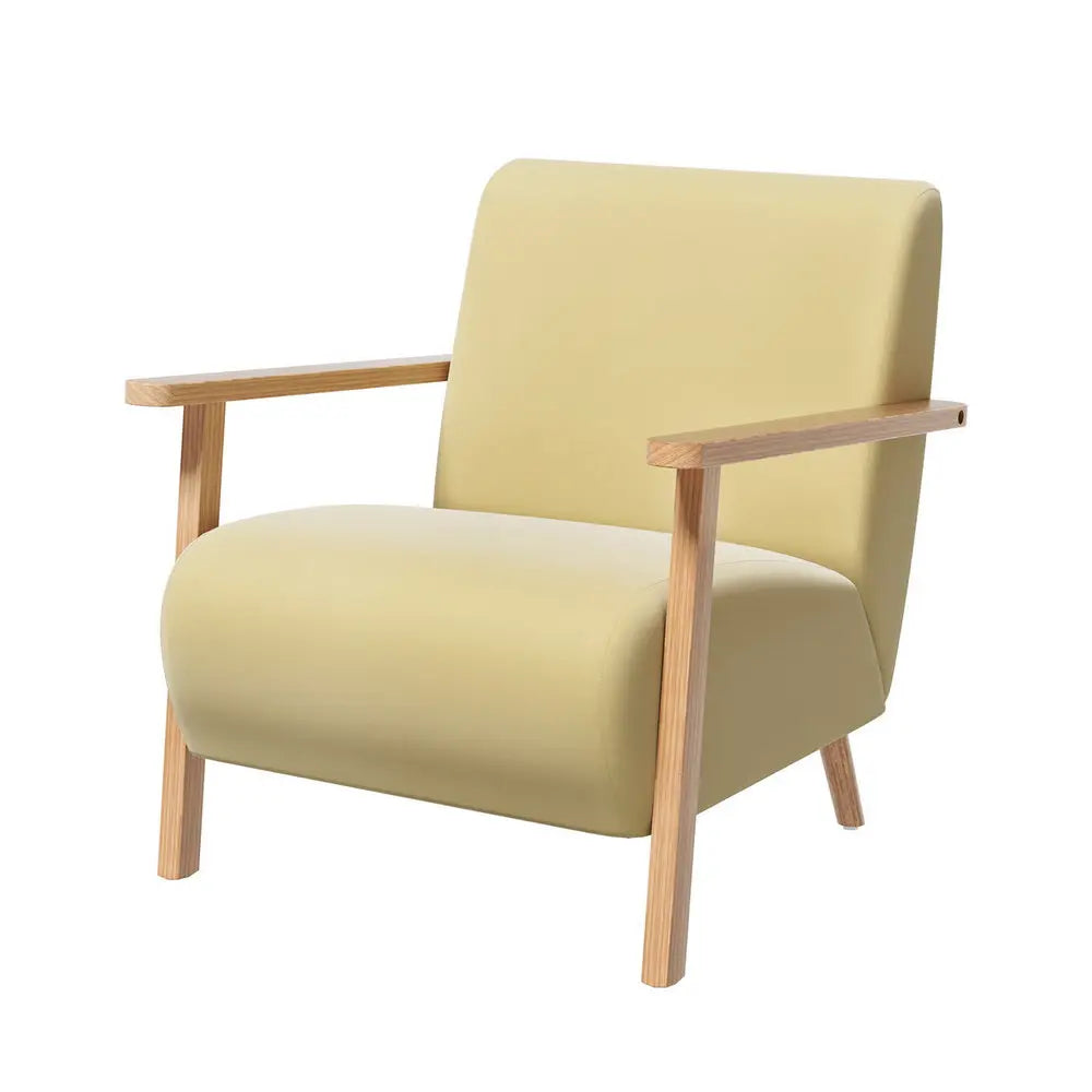 Artiss Armchair Velvet Yellow Olie - Chez Guru