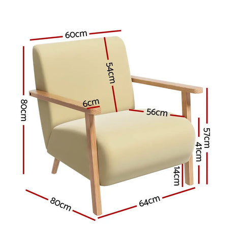 Artiss Armchair Velvet Yellow Olie - Chez Guru