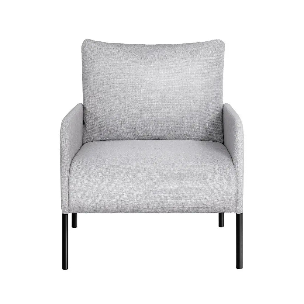 Artiss Armchair Accent Chair Pillow Fabric Grey - Chez Guru