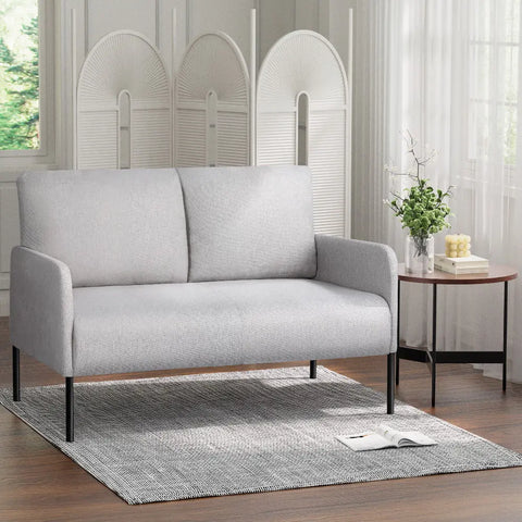 Artiss Armchair 2-Seater Sofa Pillow Linen Grey - Chez Guru
