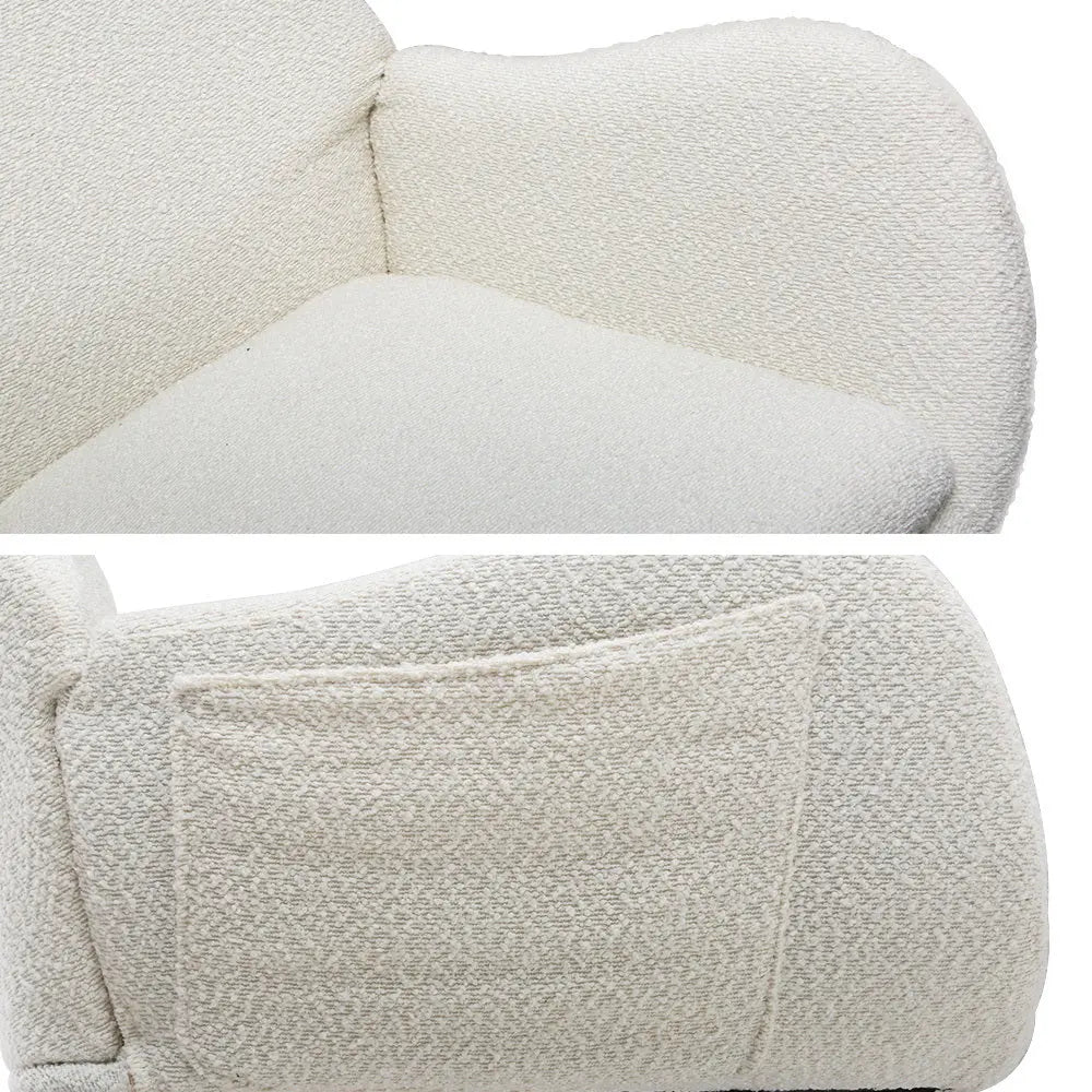 Artiss Rocking Chair Armchair Pillow Boucle White - Chez Guru