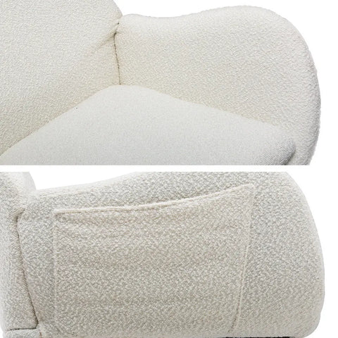 Artiss Rocking Chair Armchair Pillow Boucle White - Chez Guru