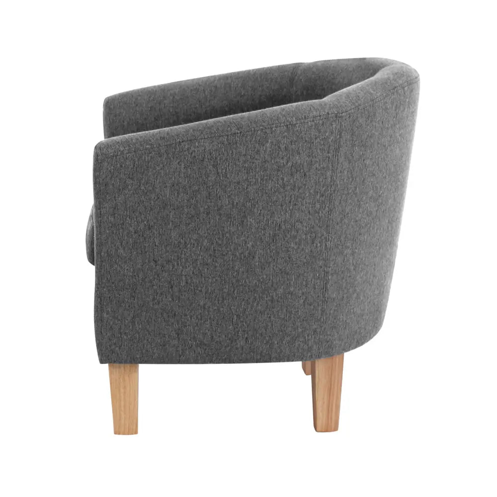 Artiss Abby Fabric Armchair - Grey - Chez Guru