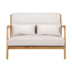 Artiss Armchair Lounge Chair Accent Armchairs Couch Sofa Loveseat Beige Wood - Chez Guru
