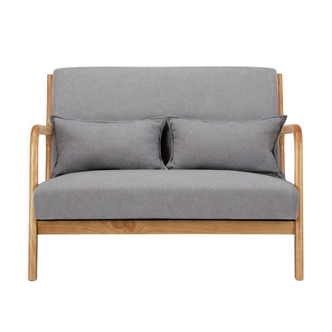 Artiss Armchair 2-seater Loveseat Fabric Grey