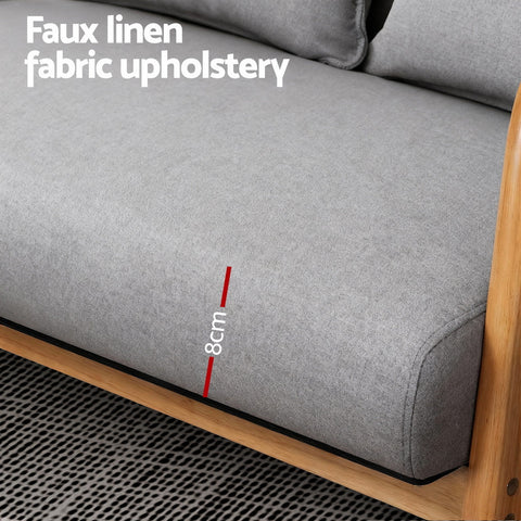 Artiss Armchair 2-seater Loveseat Fabric Grey