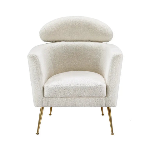 Artiss Armchair Boucle Fabric White Yoli - Chez Guru