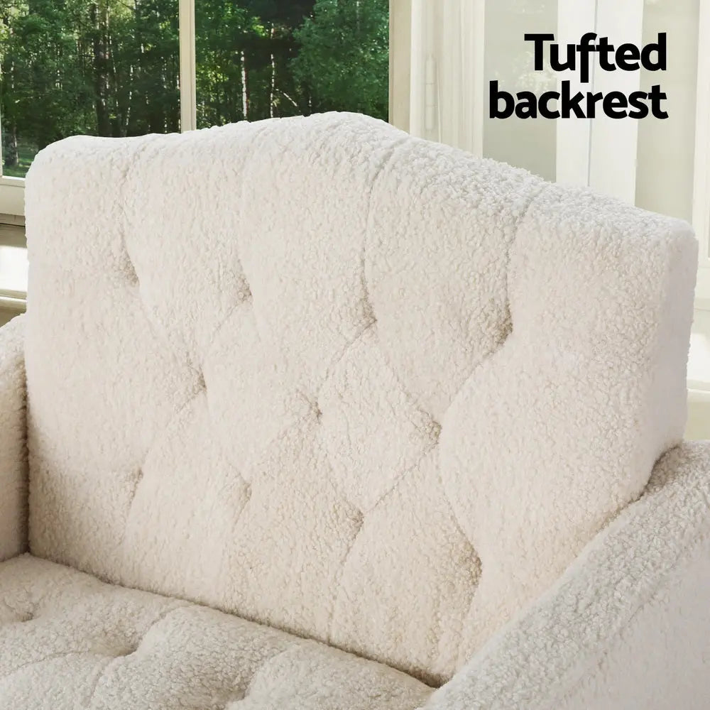 Artiss Armchair Boucle Beige Nicole - Chez Guru