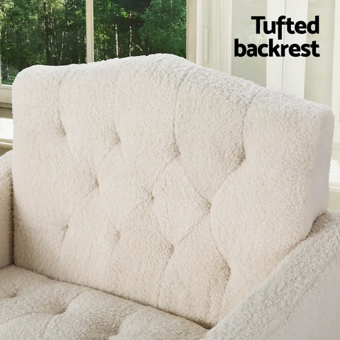 Artiss Armchair Boucle Beige Nicole - Chez Guru