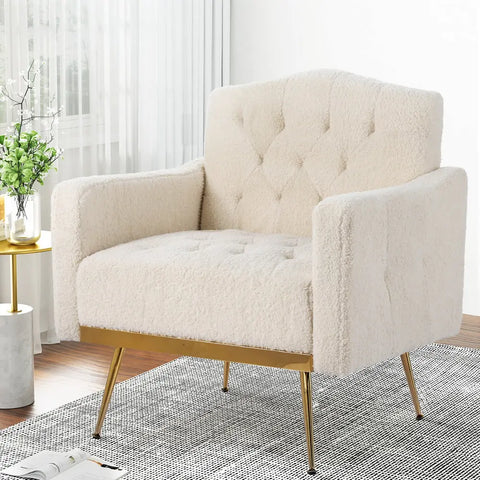 Artiss Armchair Boucle Beige Nicole - Chez Guru