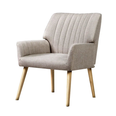 Artiss Armchair Fabric Beige Sebastini - Chez Guru