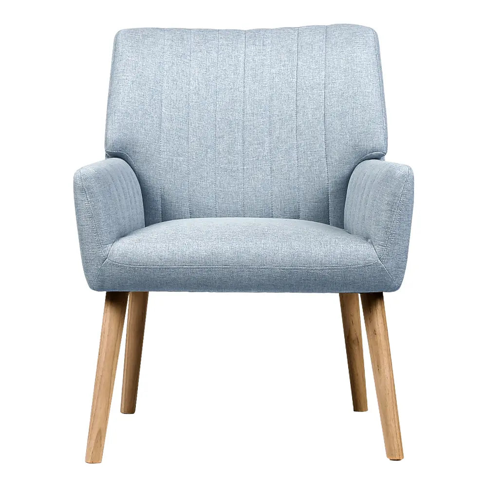 Artiss Armchair Fabric Blue Grey Sebastini - Chez Guru