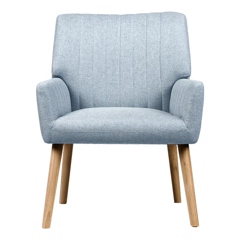 Artiss Armchair Fabric Blue Grey Sebastini - Chez Guru