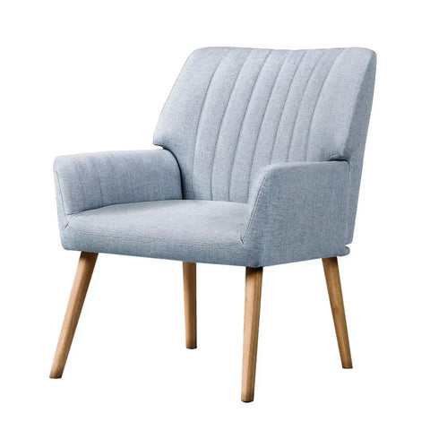 Artiss Armchair Fabric Blue Grey Sebastini - Chez Guru