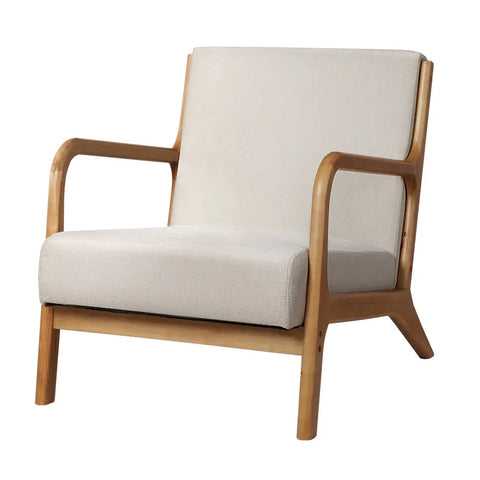 Artiss Armchair Fabric Beige Olive - Chez Guru